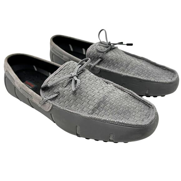 SWIMS Men\'s 13 Gray Black Woven Driver Loafers Shoes Casual Beach Water Vacation main image 9